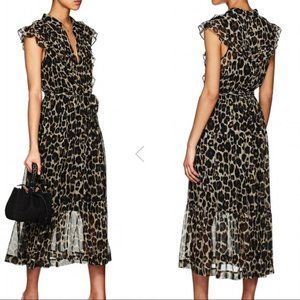 NWT Robert Rodriguez Leopard Silk Midi Maxi Dress
